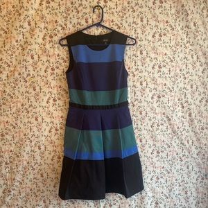 IMNYC by Isaac Mizrahi color block striped lined sleeveless dress 2 has pockets